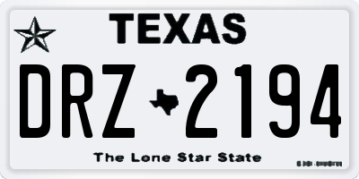 TX license plate DRZ2194
