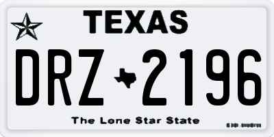 TX license plate DRZ2196