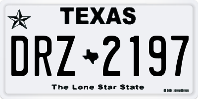 TX license plate DRZ2197