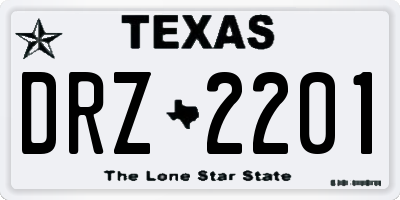 TX license plate DRZ2201