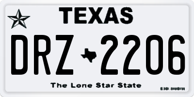 TX license plate DRZ2206