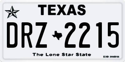 TX license plate DRZ2215
