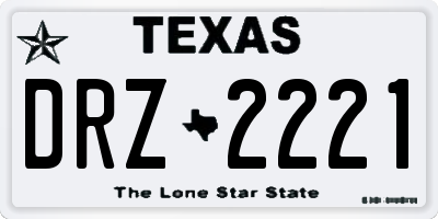 TX license plate DRZ2221