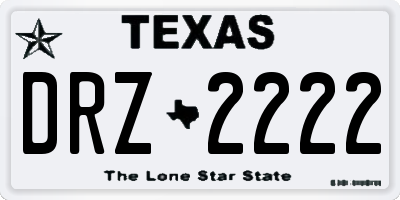 TX license plate DRZ2222