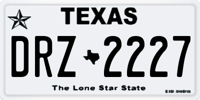 TX license plate DRZ2227