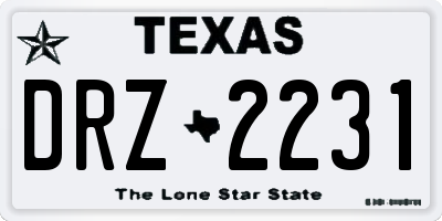 TX license plate DRZ2231