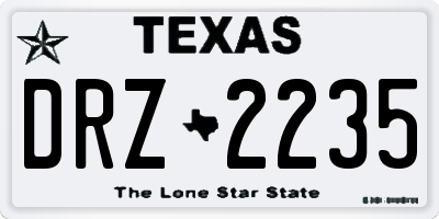 TX license plate DRZ2235