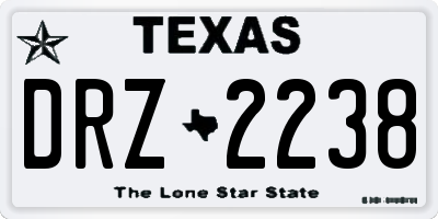 TX license plate DRZ2238