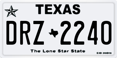 TX license plate DRZ2240