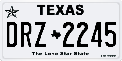 TX license plate DRZ2245