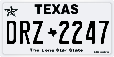 TX license plate DRZ2247
