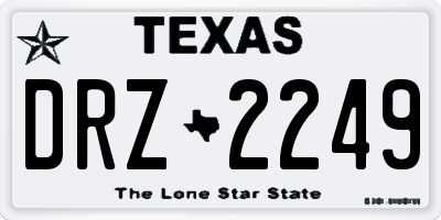 TX license plate DRZ2249