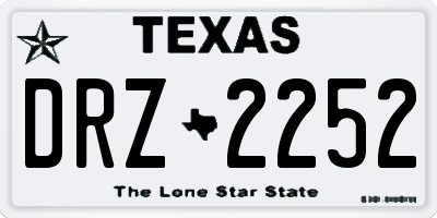 TX license plate DRZ2252