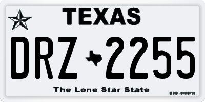 TX license plate DRZ2255