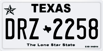 TX license plate DRZ2258