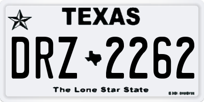 TX license plate DRZ2262