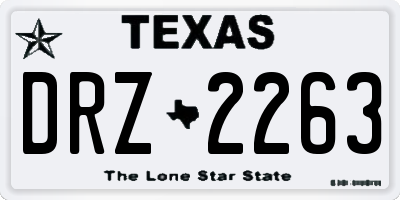 TX license plate DRZ2263