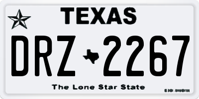 TX license plate DRZ2267