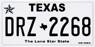 TX license plate DRZ2268