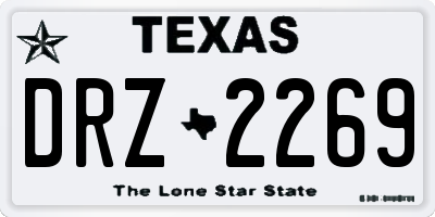 TX license plate DRZ2269