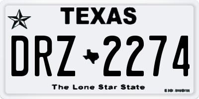 TX license plate DRZ2274