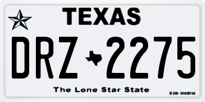 TX license plate DRZ2275