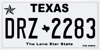 TX license plate DRZ2283