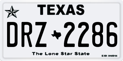 TX license plate DRZ2286
