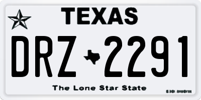 TX license plate DRZ2291