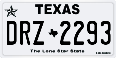 TX license plate DRZ2293