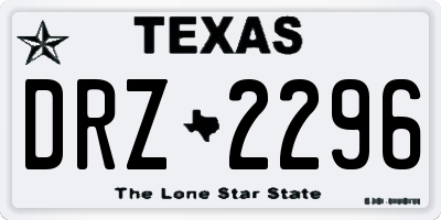 TX license plate DRZ2296