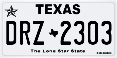 TX license plate DRZ2303