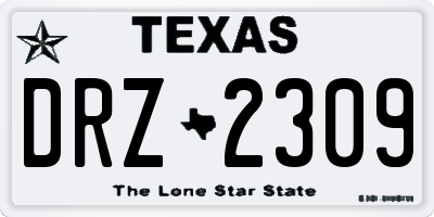 TX license plate DRZ2309