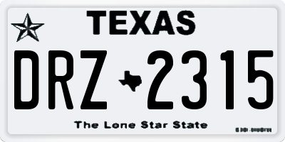 TX license plate DRZ2315