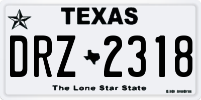 TX license plate DRZ2318