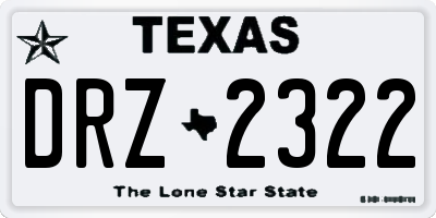 TX license plate DRZ2322