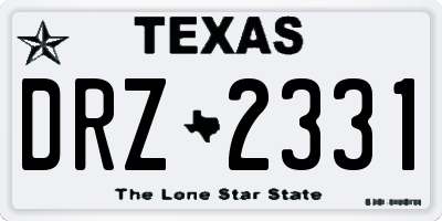 TX license plate DRZ2331