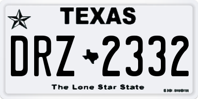 TX license plate DRZ2332