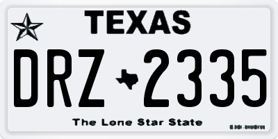 TX license plate DRZ2335