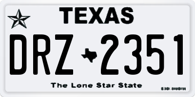 TX license plate DRZ2351