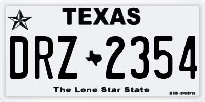 TX license plate DRZ2354