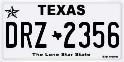 TX license plate DRZ2356
