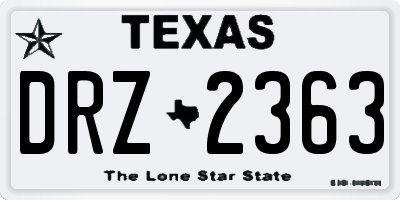 TX license plate DRZ2363