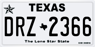 TX license plate DRZ2366