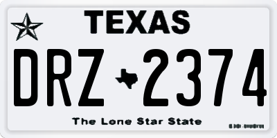 TX license plate DRZ2374