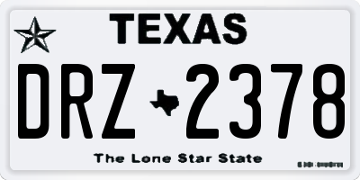 TX license plate DRZ2378