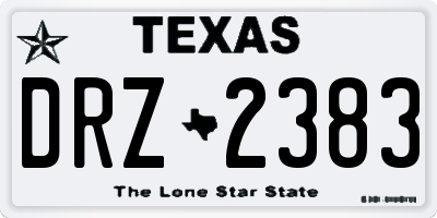 TX license plate DRZ2383