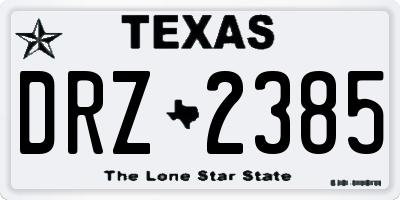 TX license plate DRZ2385