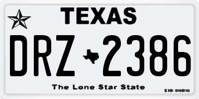 TX license plate DRZ2386