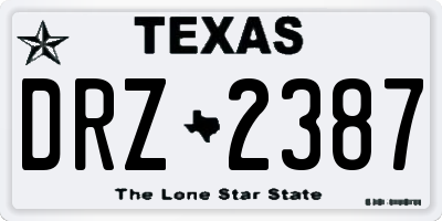 TX license plate DRZ2387